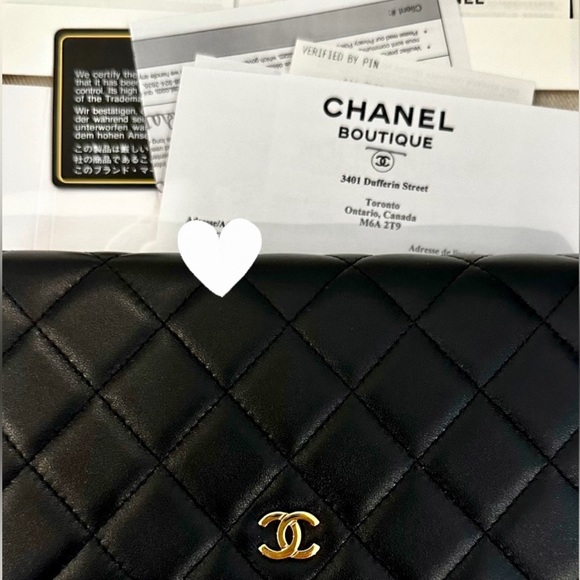 Classic Chanel Lambskin Wallet on Chain Black with Pale gold hardware NWT - Picture 5 of 12